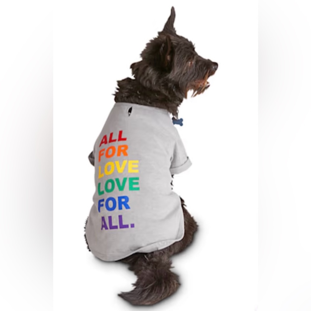 Xsmall all for love love for all dog shirt